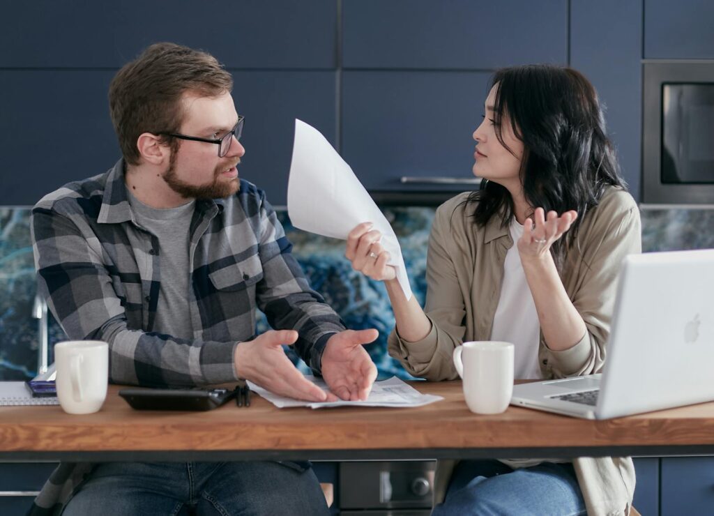 Couple discussing divorce