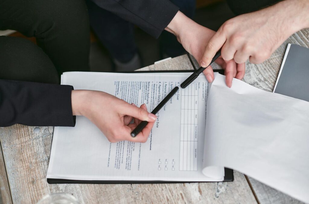 Person reading divorce documents