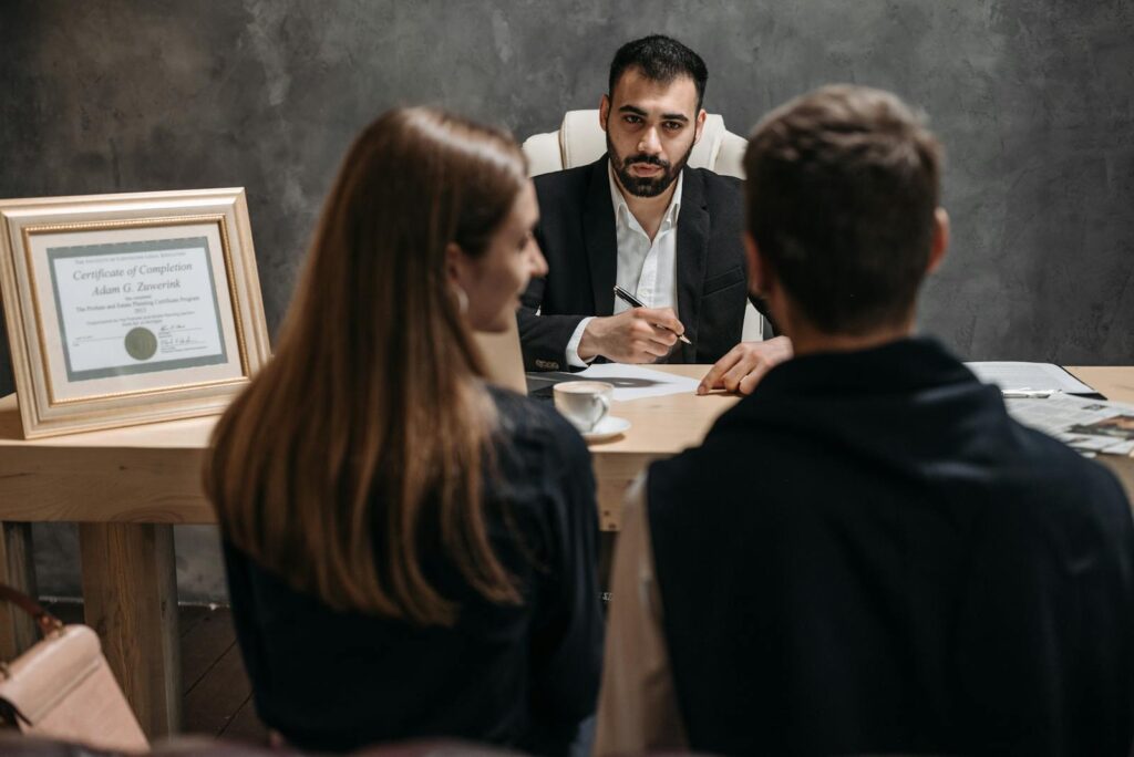 Lawyer Talking to the Couple