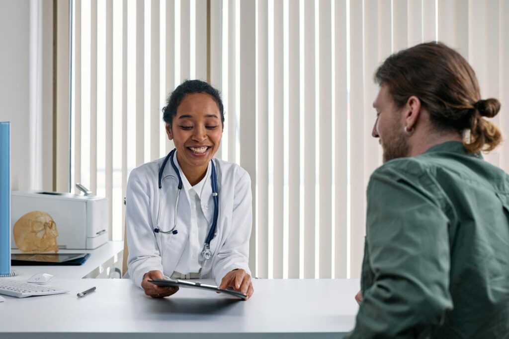 Doctor talking the patient