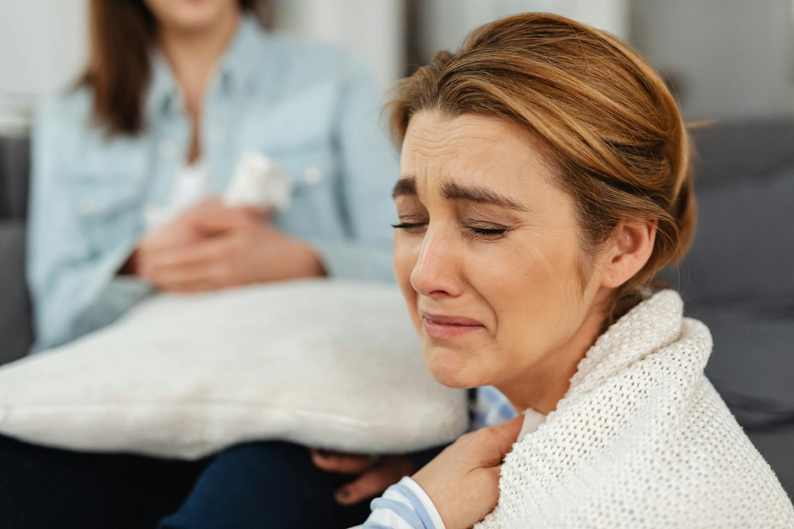 Woman crying because of divorce