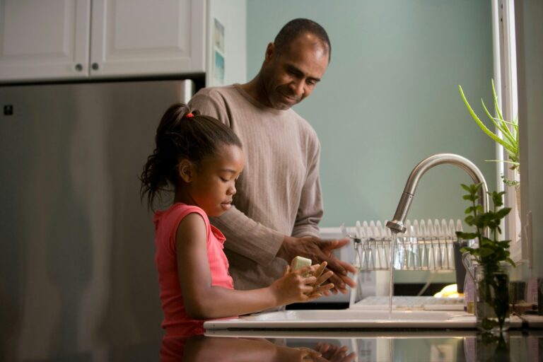 Father with child spend time together