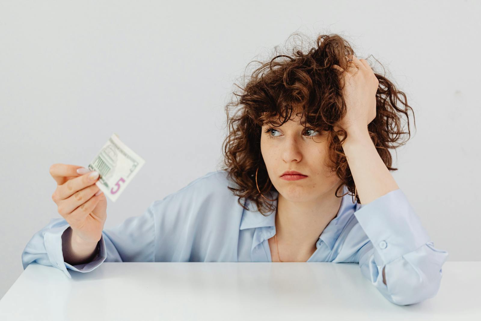 Woman having problem with money